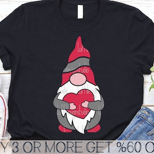 Valentine Gnome SVG, Gnomes PNG, Gnome Clipart, Funny Valentines Day Svg, Heart Svg, Svg Files For Cricut, Sublimation Designs Downloads