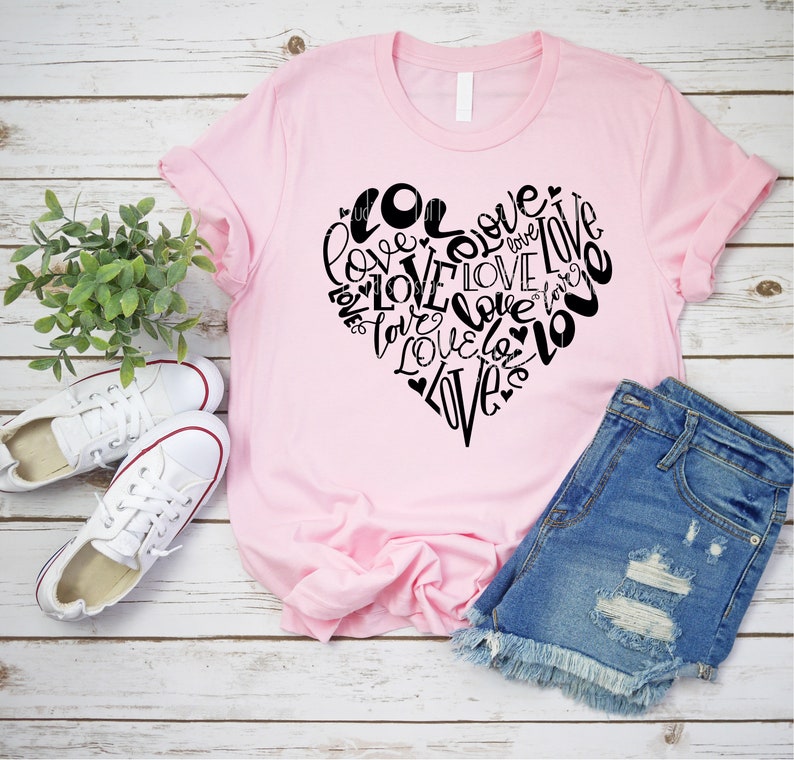 Valentine Heart SVG, Love Heart SVG, Love SVG, Valentines Svg, Heart Png, Shirt Svg, Svg Files For Cricut, Sublimation Designs Downloads image 2