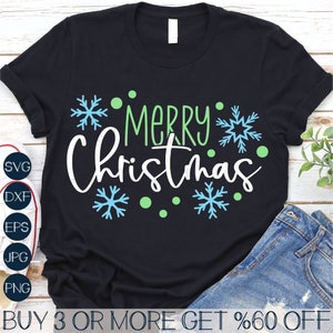 Merry Christmas SVG, Snowflake SVG, Christmas Sign SVG, Winter Svg, Merry and Bright Png, Files for Cricut, Sublimation Designs Downloads