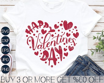 Happy Valentines Day SVG, Valentine Heart SVG, Love SVG, Heart Png, Valentines Shirt, Svg Files For Cricut, Sublimation Designs Downloads