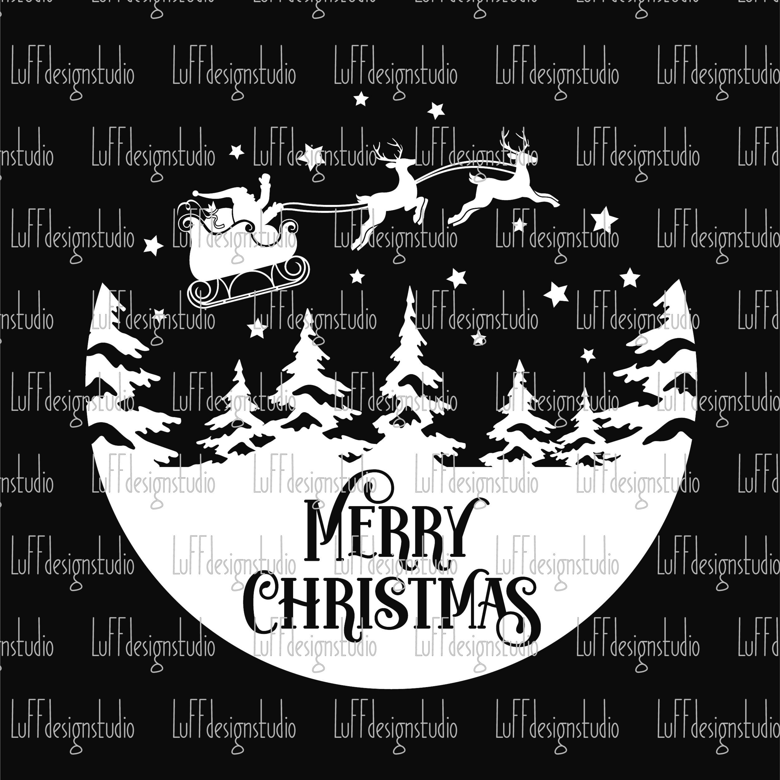 Merry Christmas SVG, Santa Sleigh SVG, Reindeer SVG, Winter Svg ...