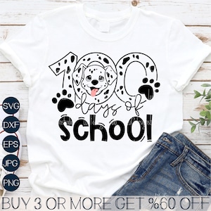 100 dagen school SVG, hondenliefhebber SVG, grappige 100e schooldag SVG, Dalmatische Svg, png, bestanden voor de Cricut, sublimatie ontwerpen downloads