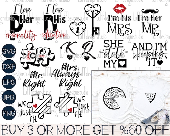 Svg File Matching Craft Supplies & Tools Instant Download Love Svg Valentine svg Couple ...