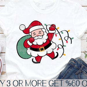 Santa SVG, Santa Claus SVG, Crianças Natal SVG, Luzes de Natal Svg, Santa Png, Arquivos Svg Populares para Cricut, Downloads de Designs de Sublimação
