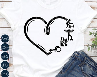 Physical Therapist SVG: Healthcare Heart Design (Digital Files)
