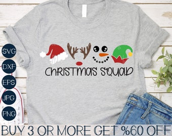 Familjjul SVG, Julsquad SVG, Julbesättning SVG, Tomtensquad Svg, Alv, Ren, Png, Cricut, Sublimeringsdesign Nedladdningar