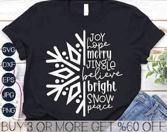 Snowflake SVG, Christmas SVG, Christmas Shirt SVG, Winter Svg, Merry Christmas Svg, Png, Svg File For Cricut, Sublimation Designs Downloads
