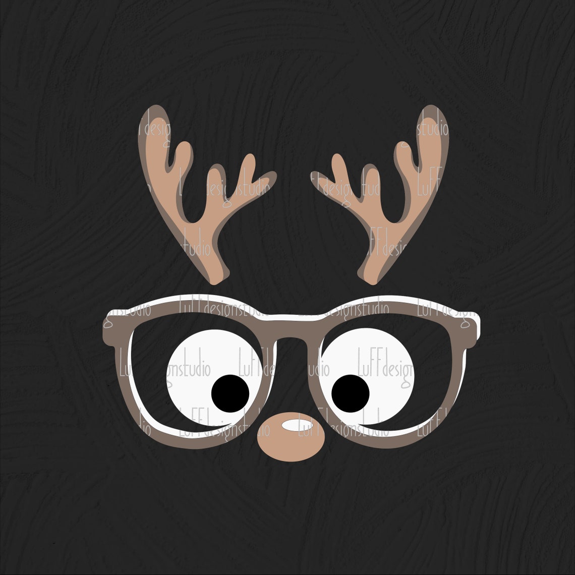 Kids Christmas SVG, Reindeer Face SVG, Reading SVG, Reindeer With ...