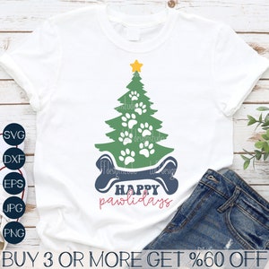 Hond kerst SVG, Happy Pawlidays SVG, hond kerstboom SVG, hond moeder SVG, hondenliefhebber png, bestanden voor de Cricut, sublimatie ontwerpen downloads