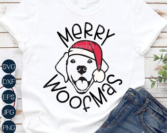Dog Christmas SVG, Merry Woofmas SVG,  Dog Mom SVG, Dog Lover Svg, Santa Hat Svg, Png, Svg File for Cricut, Sublimation Designs Downloads