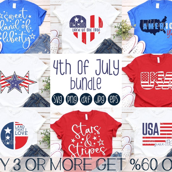 Paquete SVG del 4 de julio, SVG patriótico, SVG de la bandera estadounidense, SVG de Estados Unidos, Girasol, PNG, Archivos SVG para Cricut, Descargas de diseños de sublimación