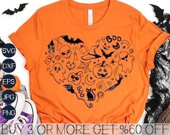 Halloween SVG, Funny Halloween Doodle SVG, Pumpkin SVG, Ghost Svg, Boo Svg, Spooky Png, Svg Files for Cricut, Sublimation Designs Downloads