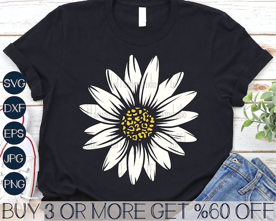 Daisy SVG, Daisy PNG, Flower SVG, Sunflower Svg, Leopard Pattern, Summer, Shirt, Png, Svg Files For Cricut, Sublimation Designs Downloads