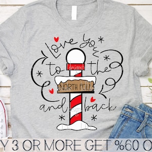 Ti amo fino al Polo Nord e ritorno SVG, Coppie di Natale SVG, Amore di Natale SVG, Png, File Svg per Cricut, Download di disegni per sublimazione