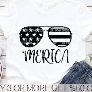 Merica SVG, Divertido 4 de julio SVG, Gafas de sol con bandera estadounidense SVG, Patriótico Svg, Png, Archivos Svg para Cricut, Descargas de diseños de sublimación