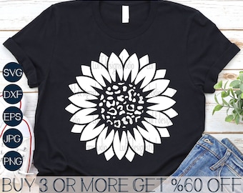 Girasole SVG, Girasole PNG, Girasoli SVG, Fiore, Stencil, Dxf, Clipart, File Svg per Cricut, Silhouette, Download di disegni per sublimazione
