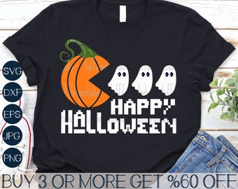 Happy Halloween SVG, Funny Kids Halloween SVG, Pumpkin SVG, Ghost Svg, Trick or Treat Png, Files for Cricut, Sublimation Design Downloads