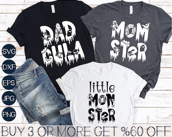 Family Matching Halloween SVG, Momster SVG, Little Monster SVG, Dadcula Svg, Popular Png, Svg File for Cricut, Sublimation Designs Downloads