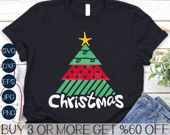 Árbol de Navidad SVG, Navidad infantil SVG, Camiseta navideña divertida SVG, Invierno SVG, Archivos PNG SVG para Cricut, Descargas de diseños de sublimación
