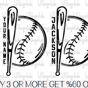 Split Baseball Monogram SVG, Half Softball Team Name SVG, Baseball Bat SVG, Fan, Png, Pliki SVG dla Cricut, Pobieranie projektów sublimacji