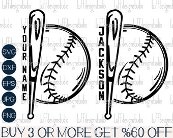 Split Baseball Monogram SVG, Half Softball Team Name SVG, Baseball Bat Svg, Fan, Png, Svg Files for Cricut, Sublimation Designs Downloads