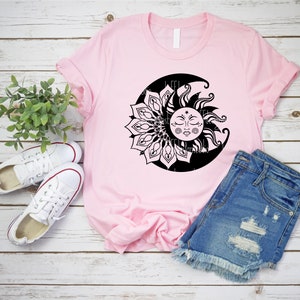 Sun and Moon SVG, Celestial SVG, Boho Crescent Moon SVG, Bohemian Shirt, Popular, Png, Svg Files For Cricut, Sublimation Designs Downloads image 4