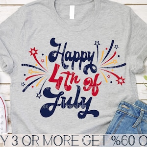 Feliz 4 de julio SVG, 4 de julio SVG, Fuegos artificiales SVG, Svg patriótico, Svg de cita, Png, Archivos Svg para Cricut, Descargas de diseños de sublimación