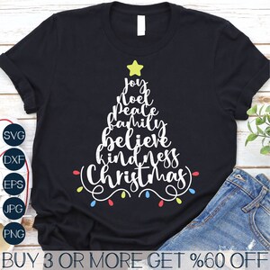 Árbol de Navidad SVG, Luces de Navidad SVG, Merry and Bright SVG, Joy Svg, Believe Png, Archivos para Cricut, Descargas de diseños de sublimación