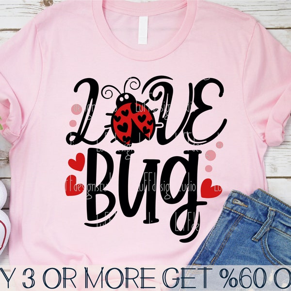 Love Bug SVG, Ladybug SVG, Funny Valentines Day SVG, Lady Bug Png, Heart Svg, Love Svg, Svg Files For Cricut, Sublimation Designs Downloads