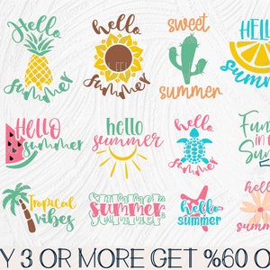 Hello Summer SVG, Beach SVG, Summer Vibes SVG, Tropical Svg, Welcome Summer Png, Svg, Png, Files For Cricut, Sublimation Design Downloads