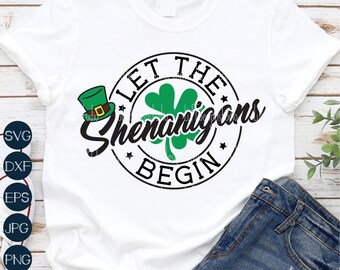 St Patricks Day Shenanigans SVG: Funny Shamrock Design (Digital Download)