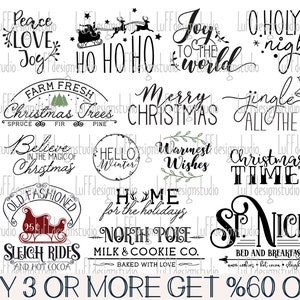 Kerst SVG-bundel, boerderij kerst SVG, boerderij teken SVG, winter, boom, png, svg-bestanden voor de Cricut, sublimatie ontwerpen downloads