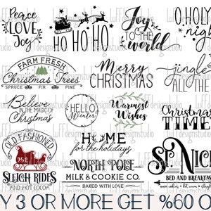 Christmas SVG Bundle, Farmhouse Christmas SVG, Farmhouse Sign SVG, Winter, Tree, Png, Svg Files For Cricut, Sublimation Designs Downloads