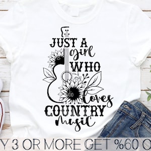 SVG de chica de campo, SVG de música country, SVG del Oeste, SVG de belleza y locura, SVG de guitarra, Archivos SVG de Texas para Cricut, Descargas de diseños de sublimación