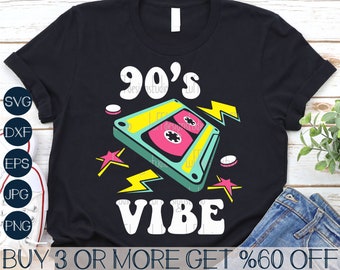 90s Retro Cassette SVG: Good Vibes Design (Digital Download)