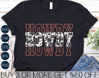 Howdy SVG, Cowgirl SVG, Western SVG, Texas SVG, Country SVG, Rodeo SVG, Cowboy SVG, PNG, pliki SVG dla Cricut, pobieranie projektów sublimacji