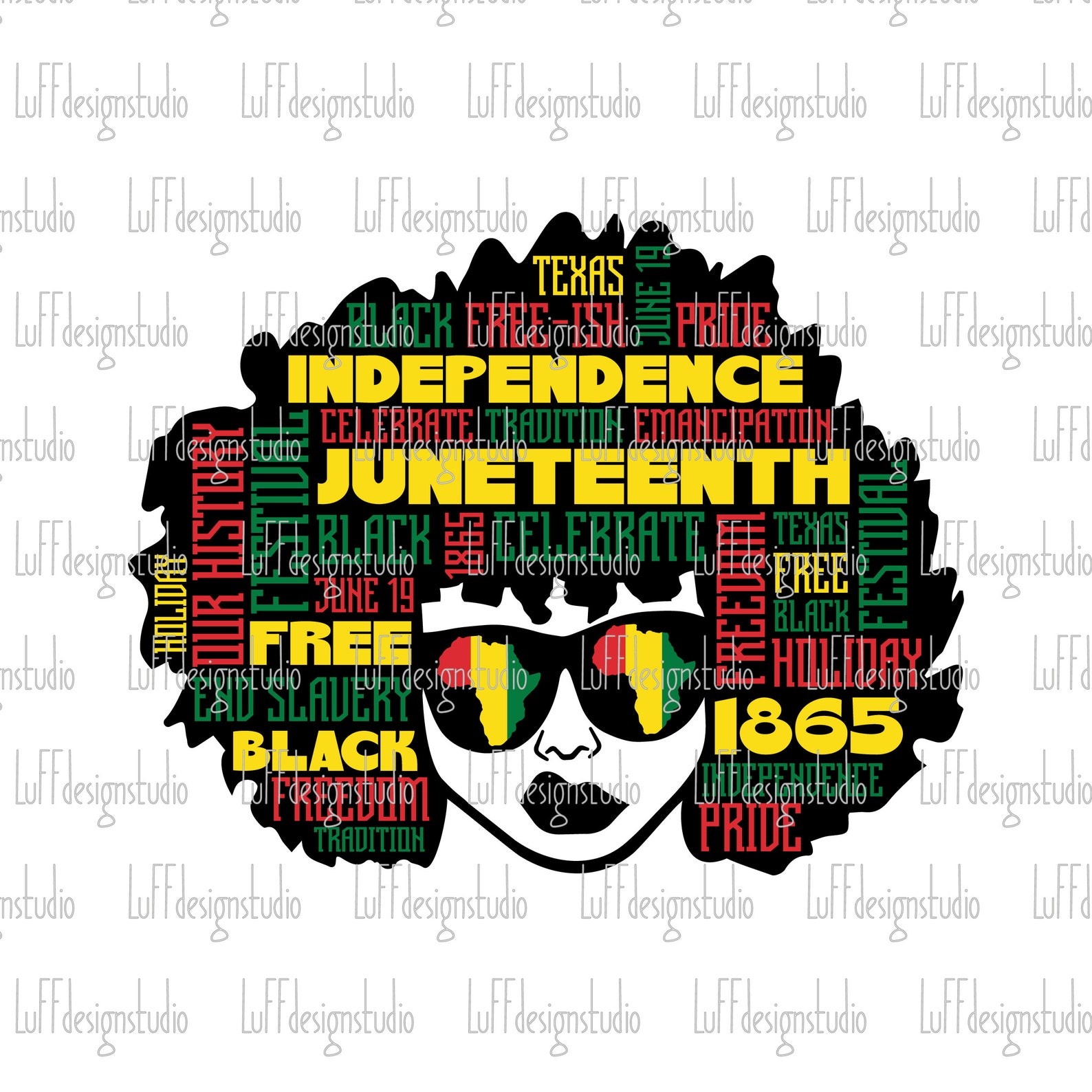 Juneteenth Afro Lady SVG