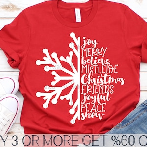 Noël SVG, SVG flocon de neige, joyeux Noël SVG, Noël chemise Svg, hiver Svg, Png, fichier Svg pour Cricut, téléchargements de motifs par sublimation