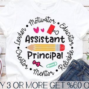 Assistant Principal SVG, School Staff SVG, Back To School SVG, Teacher SVG, Png, Dxf, Svg Files For Cricut, Sublimation Designs Downloads