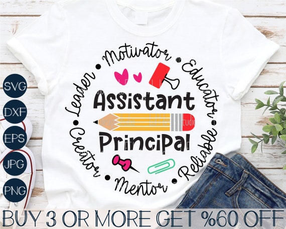 Assistant Principal SVG, School Staff SVG, Back To School SVG, Teacher Svg, Png, Dxf, Svg Files For Cricut, Sublimation Designs Downloads