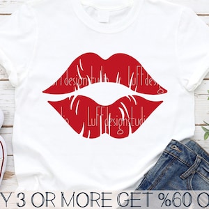 Lips SVG: Valentine&#39;s Day Shirt Design (Digital Download)