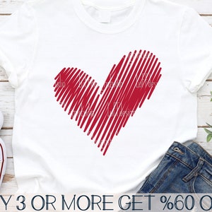 Valentine Heart SVG, Paint Brush Stroke Heart SVG, Valentines Day Shirt SVG, Love Png, Svg Files For Cricut, Sublimation Designs Downloads