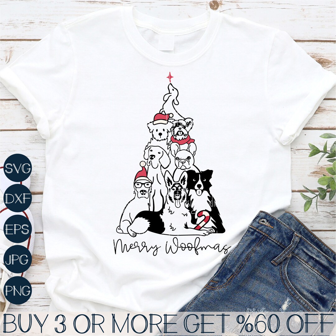 Dog Christmas SVG, Merry Woofmas SVG, Dog Christmas Tree SVG, Dog Mom
