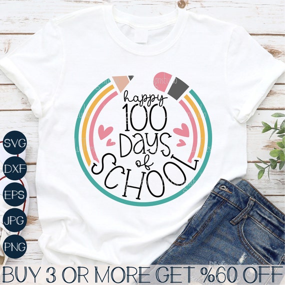 100 Days of School SVG Girls, Back To School SVG, 100th Day of School SVG, Pencil Svg, Png, Files For Cricut, Sublimation Designs Downloads