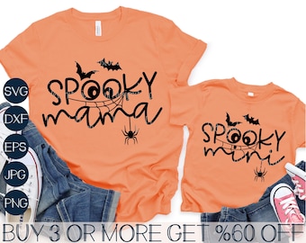 Halloween Mama and Mini Spooky SVG: Matching Design (Digital Download)