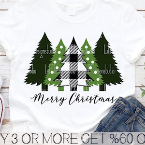 Albero di Natale SVG, Buon Natale SVG, Buffalo Plaid, Pino, Dxf, Png, File Svg per Cricut, Silhouette, Download di disegni per sublimazione