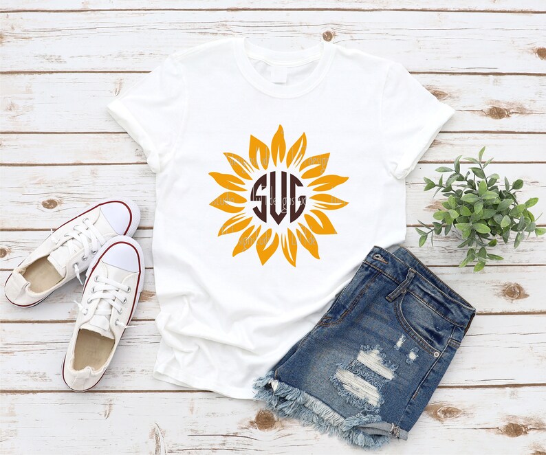 Download Sunflower Bundle SVG Monogram Frame Svg Sunflower Clipart ...
