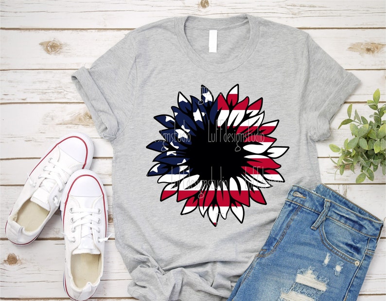Download Sunflower SVG 4th of July SVG American Flag SVG Patriotic ...