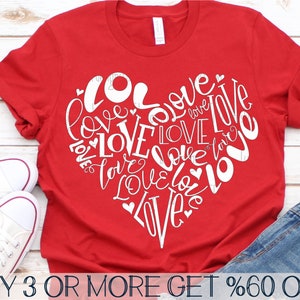 Valentine Heart SVG, Love Heart SVG, Love SVG, Valentines Svg, Heart Png, Shirt Svg, Svg Files For Cricut, Sublimation Designs Downloads image 1