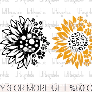 Zonnebloem SVG, Paw SVG, hond Valentine SVG, kattenliefhebber Svg, hond moeder Svg, populaire Svg, png, bestanden voor de Cricut, sublimatie ontwerpen downloads